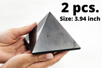 Shungite Pyramid 3.94 inch. Set of 2 pcs. Shungite Pyramids Karelian Masters