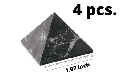 Shungite Pyramid Unpolished 2 inch. Set of 4 pcs. Shungite Pyramids Karelian Masters