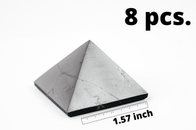 Shungite Pyramid 1.57 inch. Set of 8 pcs. Shungite Pyramids Karelian Masters