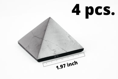 Shungite Pyramid Polished 2 inch. Set 4 pcs. Shungite Pyramids Karelian Masters