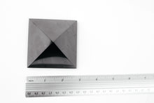 Load image into Gallery viewer, Shungite Pyramid 2.76 inch. + Shungite Sphere 2.76 inch. + Stand. Set Shungite Gift Set Karelian Masters

