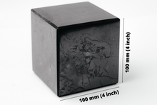 Load image into Gallery viewer, Shungite Cube 100 mm (4 inch.) Polished Shungite Cubes Karelian Masters
