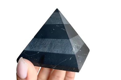 Shungite Pyramid 1.97 inch (Unpolished) Unique Pattern Shungite Gift Set Karelian Masters