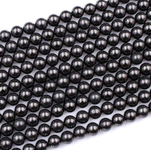 Load image into Gallery viewer, Polished Shungite Beads 10 mm (0.4 inches) Shungite Beads Karelian Masters
