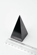 Load image into Gallery viewer, Shungite High Pyramid 8 cm. + Shungite Sticker Plate for phone 6 pcs. Set Shungite Gift Set Karelian Masters
