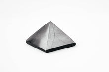 Load image into Gallery viewer, Shungite Pyramid 1.57 inch. + Shungite Sticker Plate for Phone 5 pcs. Set Shungite Gift Set Karelian Masters
