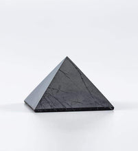 Load image into Gallery viewer, Shungite Pyramid 2 inch. + Shungite Sticker Plates for Phone 5 pcs. Set Shungite Gift Set Karelian Masters
