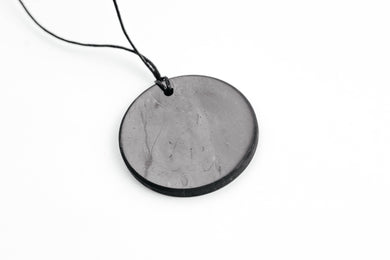 Shungite Necklace Pendant Polished Circle Shungite Pendant Karelian Masters