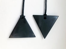 Load image into Gallery viewer, Shungite Necklace Pendants Triangle. Set 2 pcs. Shungite Pendant Karelian Masters
