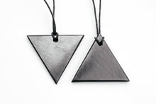 Load image into Gallery viewer, Shungite Necklace Pendants Triangle. Set 2 pcs. Shungite Pendant Karelian Masters
