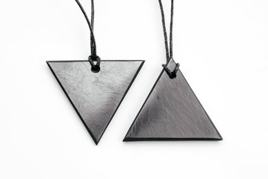 Shungite Necklace Pendants Triangle. Set 2 pcs. Shungite Pendant Karelian Masters
