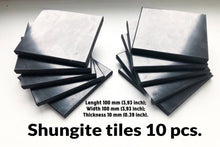 Load image into Gallery viewer, Shungite Tile 3.94 x 3.94 inch. Set of 10 pcs. Shungite Plates Karelian Masters
