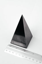 Load image into Gallery viewer, Shungite High Pyramid 3.94 inch (10 cm). Polished Shungite Pyramids Karelian Masters
