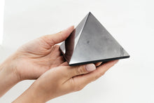 Load image into Gallery viewer, Shungite Pyramid 3.94 inch. 10 cm. 5 pcs. + Shungite Pyramid 2.76 inch. 7 cm. 5 pcs. Set Shungite Pyramids Karelian Masters

