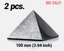 Load image into Gallery viewer, Shungite Pyramid 3.94 inch. Set of 2 pcs. Shungite Pyramids Karelian Masters
