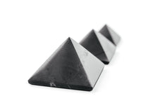 Load image into Gallery viewer, Shungite Pyramid Polished Set 3 pcs. 5, 4, 3 cm. Shungite Pyramids Karelian Masters
