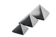 Load image into Gallery viewer, Shungite Pyramid Polished Set 3 pcs. 5, 4, 3 cm. Shungite Pyramids Karelian Masters
